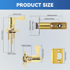 High-Security Stainless Steel Door Lever with Lock & Key(Gold)
