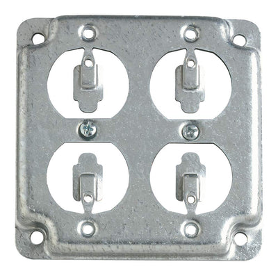 Steel City RS-8 RS Series Outlet Square Box Cover, 4 in L x 4 in W, Steel