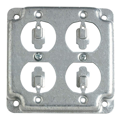 Steel City RS-8 RS Series Outlet Square Box Cover, 4 in L x 4 in W, Steel