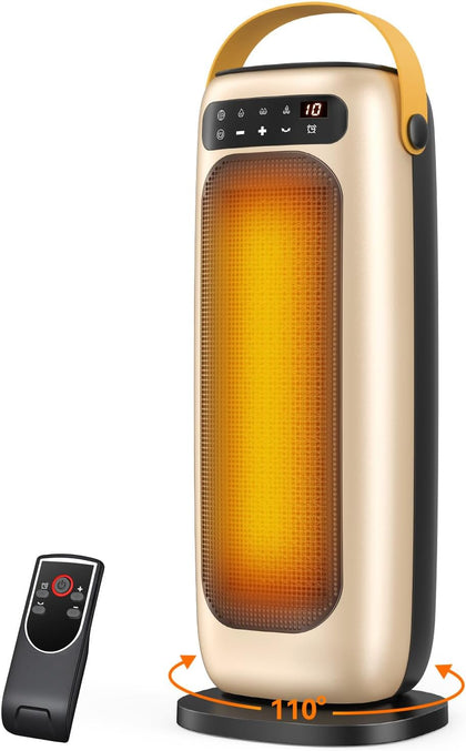 Space Heater, 1500W PTC Ceramic Electric Heaters for Indoor Use with Remote, 4 Levels Room Heater with LED Touch