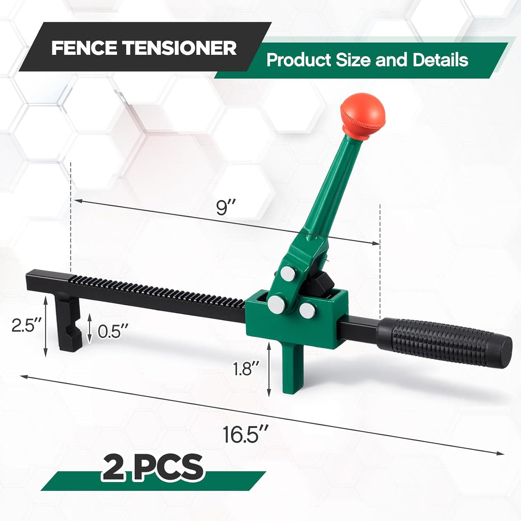 2 Pcs Chain Link Fence Stretcher Tool Ratcheting Wire Tightener Puller for Woven Wire Fence 1.7''-9'' Tension Range