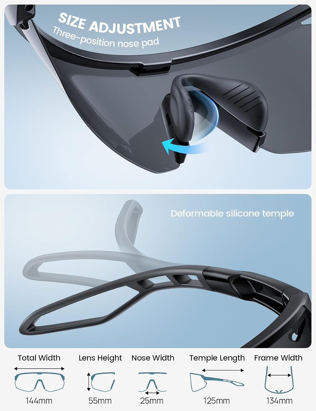 24g Polarized Sports Sunglasses for Men Women - UV400 Protection Sun Glasses for Baseball Running Cycling Fishing