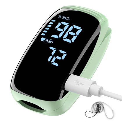 Finger Pulse Oximeter, Fingertip Blood Oxygen Saturation with Pulse Monitor Rechargeable, Accurate Spo2 Reading for