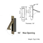 Pocket Door Handles Edge Pull,Flush Finger Hardware,Antique Brass,2