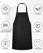 36 Pack Bib Aprons Bulk Plain Aprons, Black