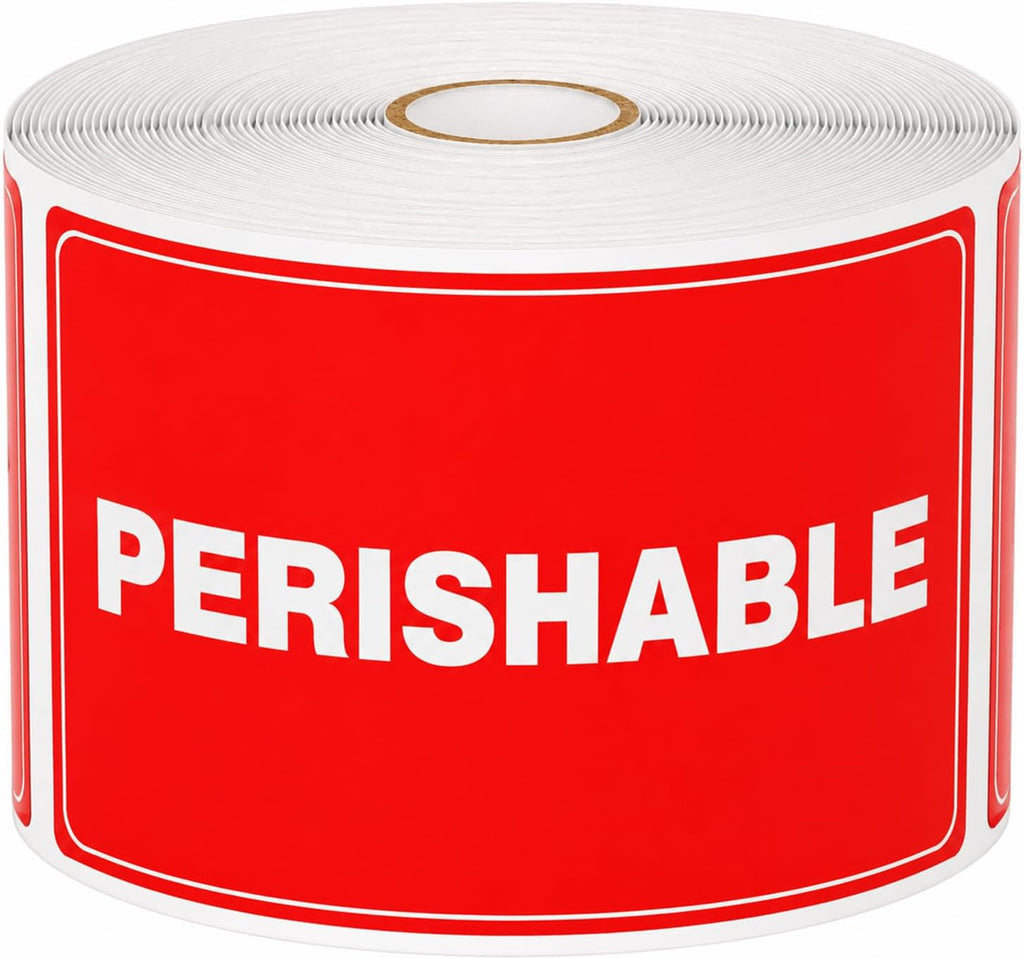 5" x 3" Perishable Warning Labels 500 PCS Waterproof Vinyl Stickers