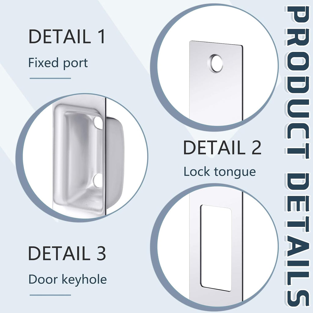 2 Pcs 1-1/4" x 4-7/8" Box Strike Plate, Silver | Rv & Exterior Door Lock Striker Plate for Deadbolt, Universal