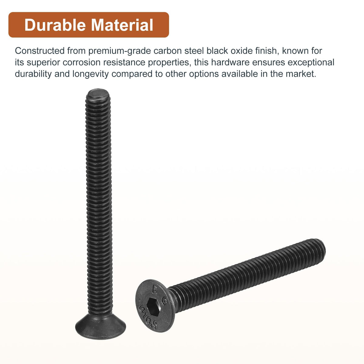 DTGN M4-0.7x30mm Flat Head Socket Cap Screws, 100 Pack Hex Socket Flat Head Screws Carbon Steel Black Oxide, Full Thread, Countersunk Bolts