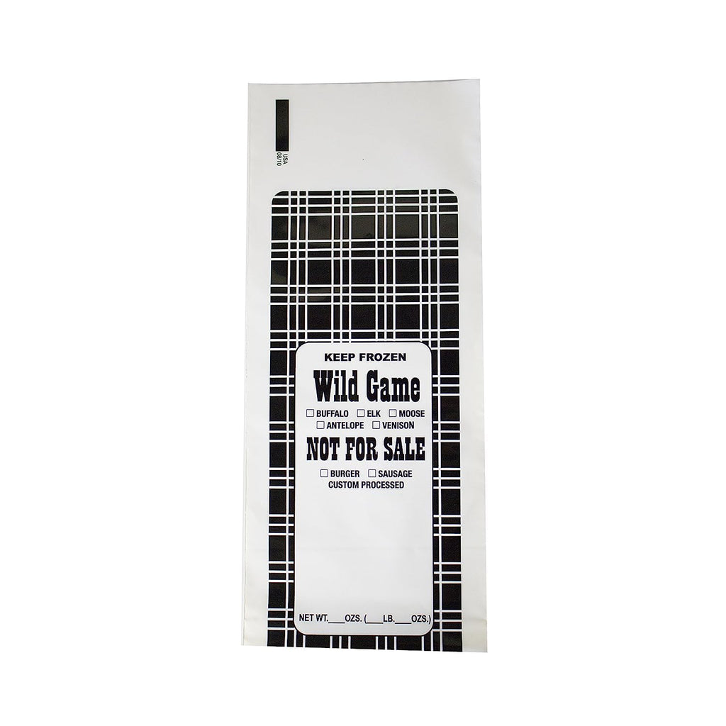 Wild Game Meat Bags, 1 lb, 1000 Count, Black Plaid