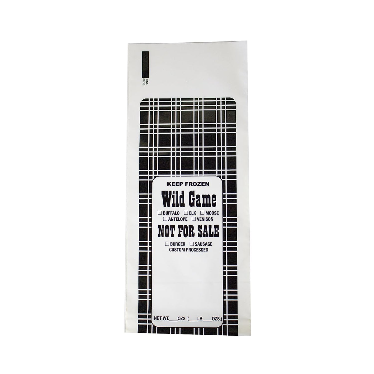 Wild Game Meat Bags, 1 lb, 1000 Count, Black Plaid