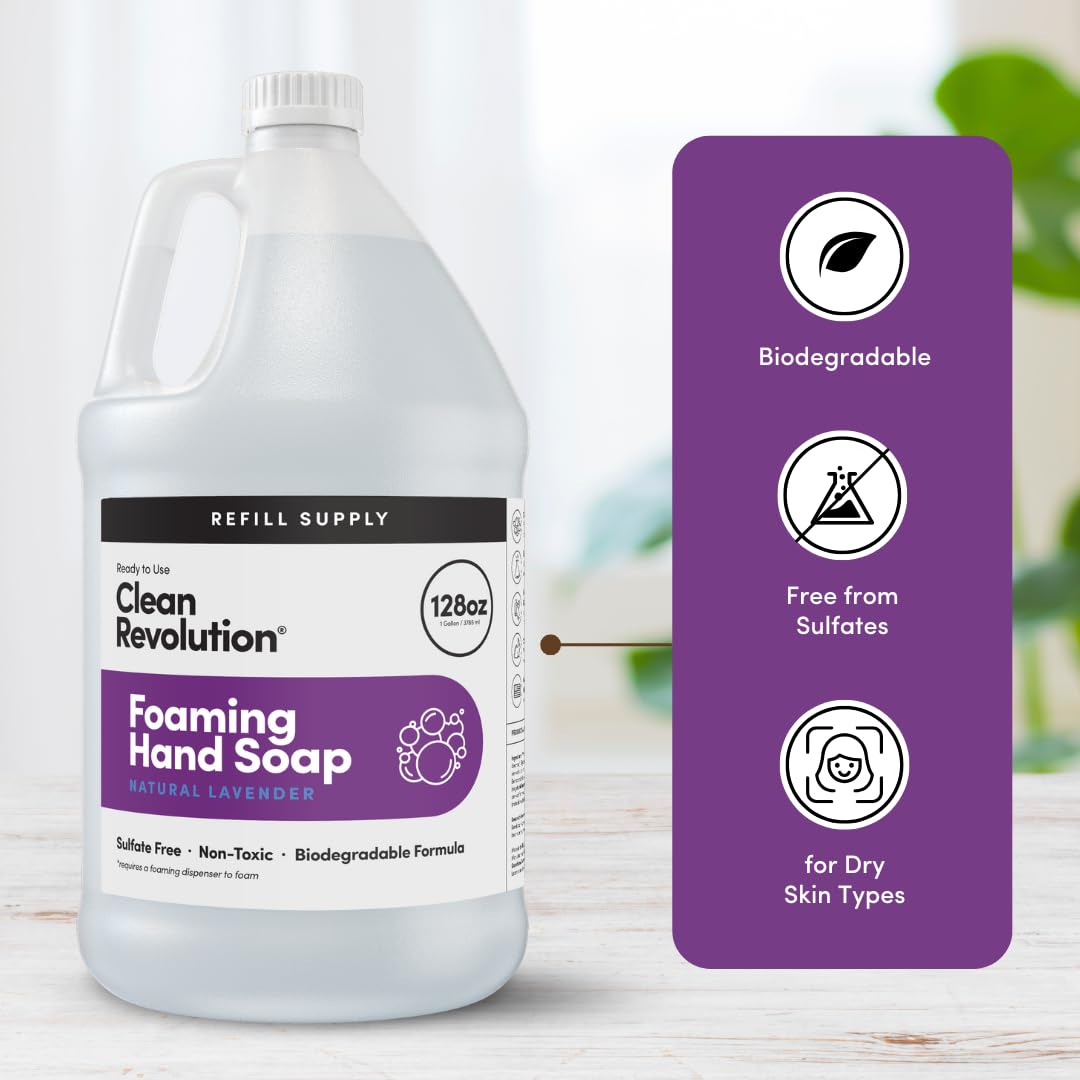 Foaming Hand Soap Refill with Real Essential Oils, Moisturizing Sulfate-Free Hand Soap, Ready-to-Use Foam Soap Refill