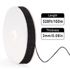 Black Jute Twine 328ft, 2mm String Twisted for Gift Wrapping