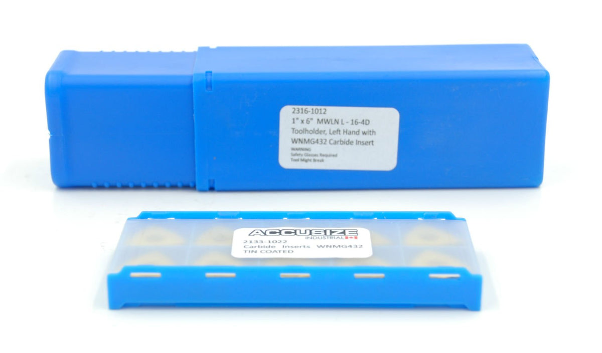 Accusize Industrial Tools Indexable Tool Holder, 1", LH, 10 add'l Inserts