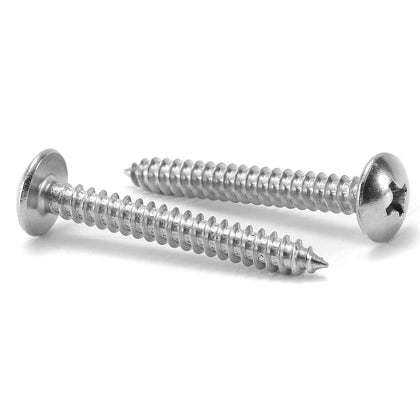 #10 x 1-1/2" Wood Screw 100Pcs Truss Head Phillips 18-8 (304) Stainless Steel Fast Self Tapping Screws