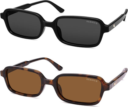 Polarized 90s Y2K Rectangle Sunglasses for Women | Classical Vintage Square Shades AR82383