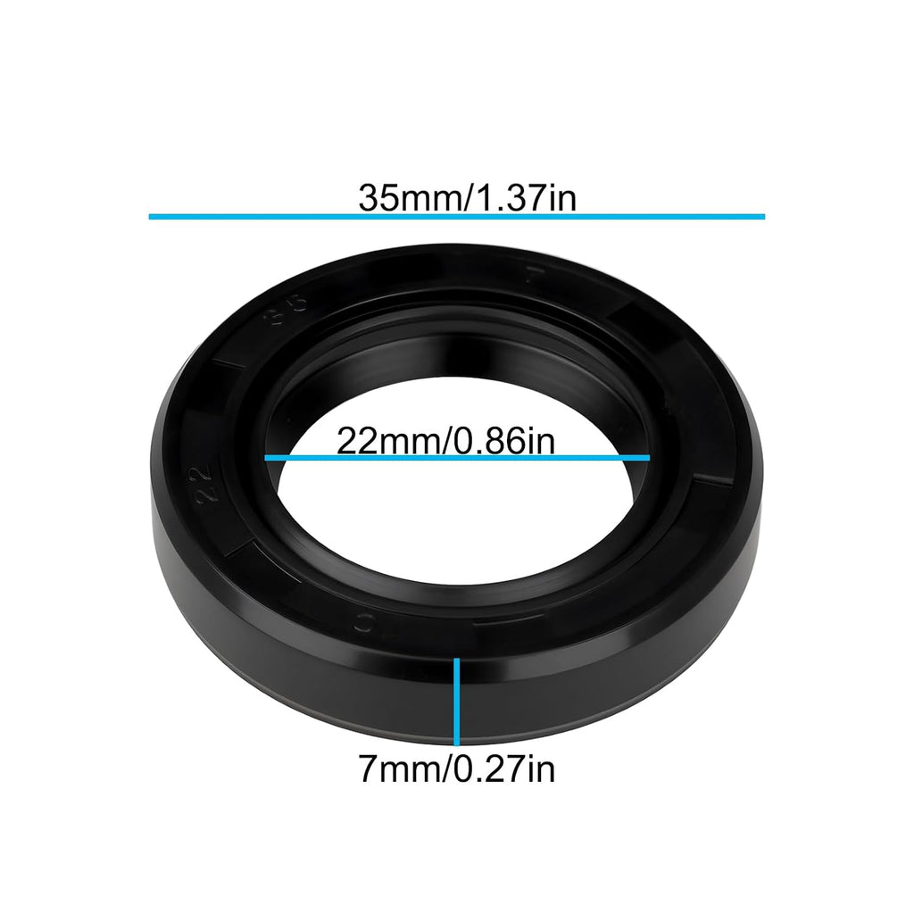 10pcs R23 Double Lip Nitrile Rubber Oil Seal 22x35x7mm for 22mm Shaft with Garter Spring