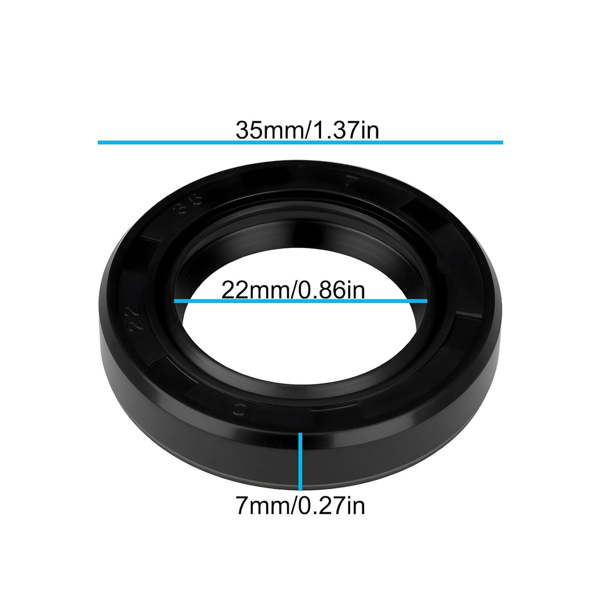 10pcs R23 Double Lip Nitrile Rubber Oil Seal 22x35x7mm for 22mm Shaft with Garter Spring