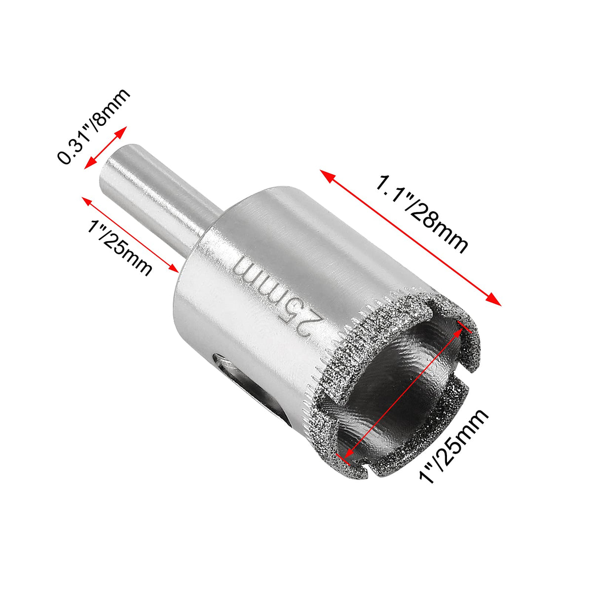 Luomorgo 25mm/1 inch Diamond Hole Saw Diamond Drill Bits, 2Pcs