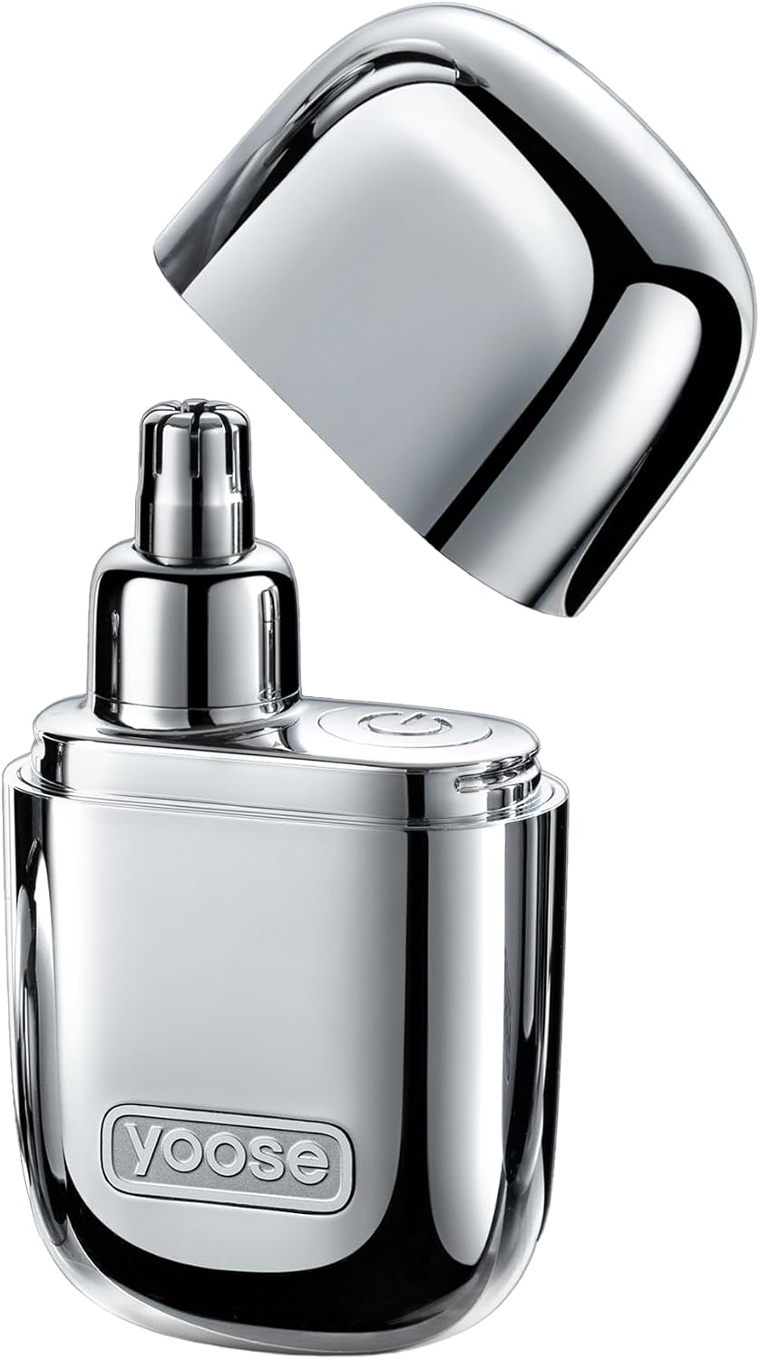 Nose Hair Trimmer, Alloy Nose Trimmer for Men and Women, Silver | IPX7 Waterproof, USB-C Rechargeable, Travle Size