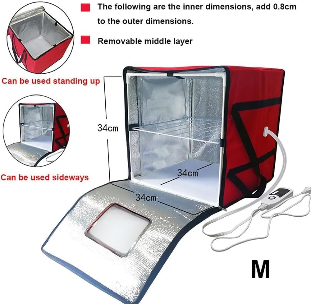 Foldable Dough Proofer for Sourdough, Temperature Control Heating Cabinet for Bread Fermentation, Yogurt Maker Box