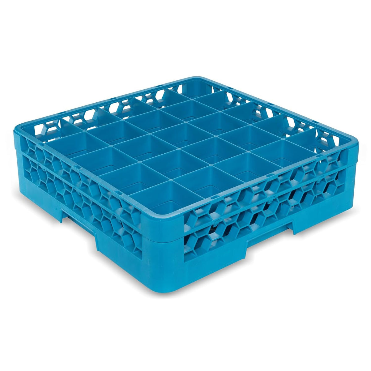 Opticlean 25-Compartment Glass Rack with 1 Extender, Blue , 5.56"