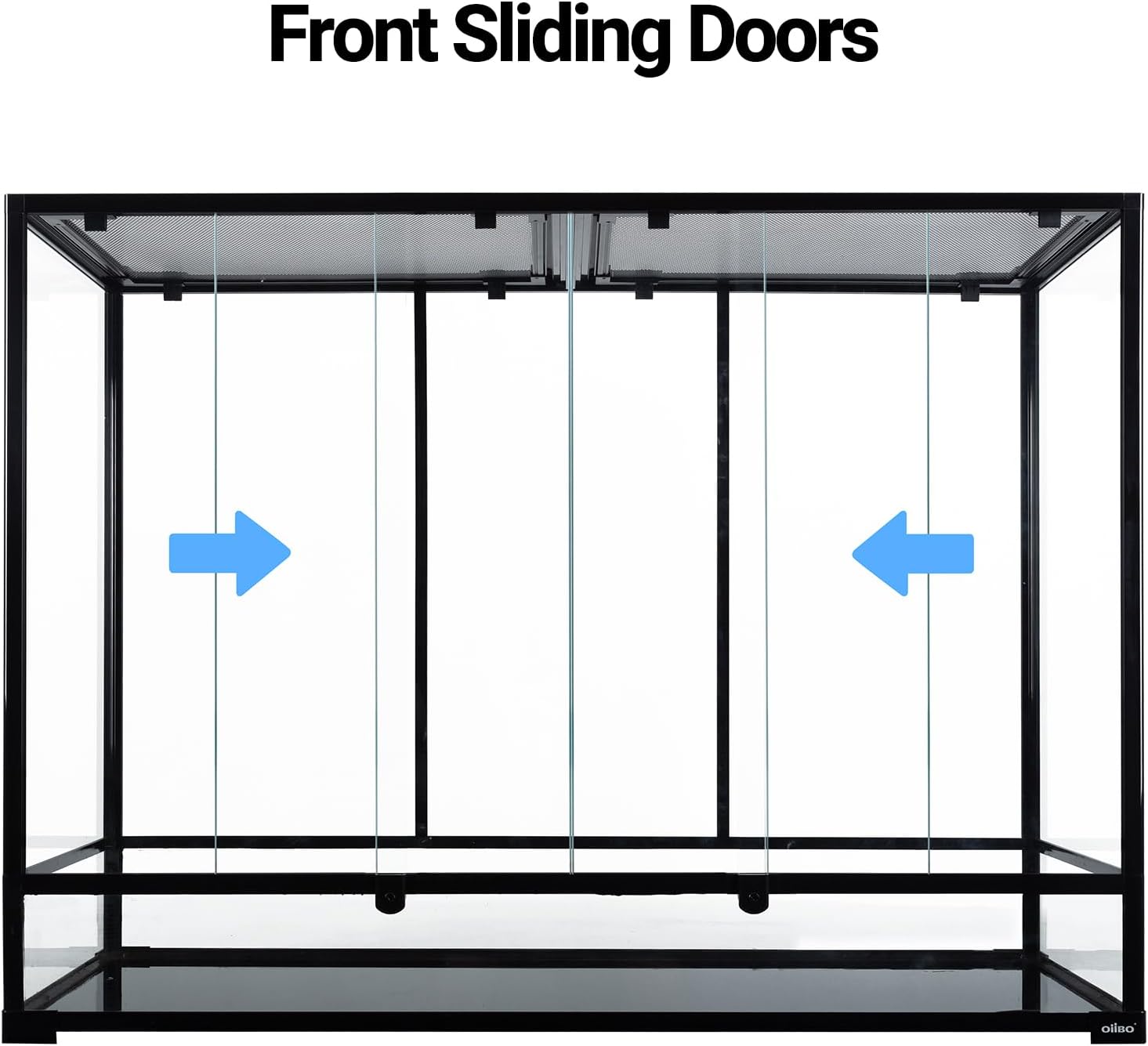 135 Gallon Reptile Terrarium, 48" x 18" x 36" Full Tempered Glass Vertical Reptile Tank,Front Sliding Door with Top