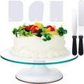 6 Pcs 12 Inch Glass Cake Turntable for Decorating Rotating