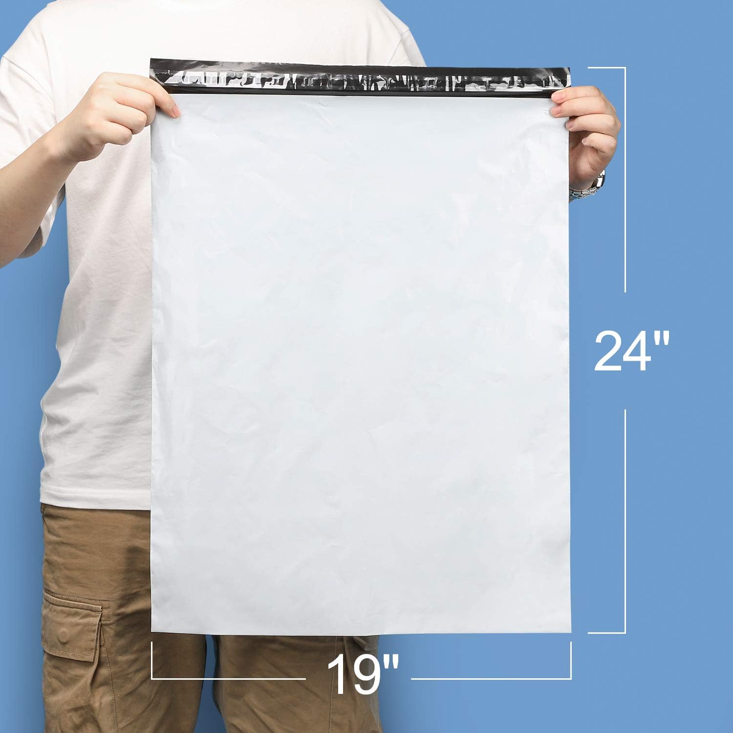 Large Poly Mailers 19x24 50 Pack, White Self Seal Shipping Bags | Strong Thick Tear-resistant Waterproof Mailing