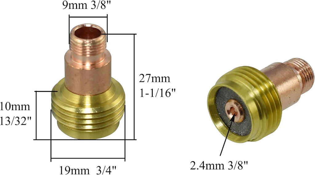 RIVERWELD TIG Stubby Collet Body 45V26S Wedge Collet 4C332GS kit 10pcs