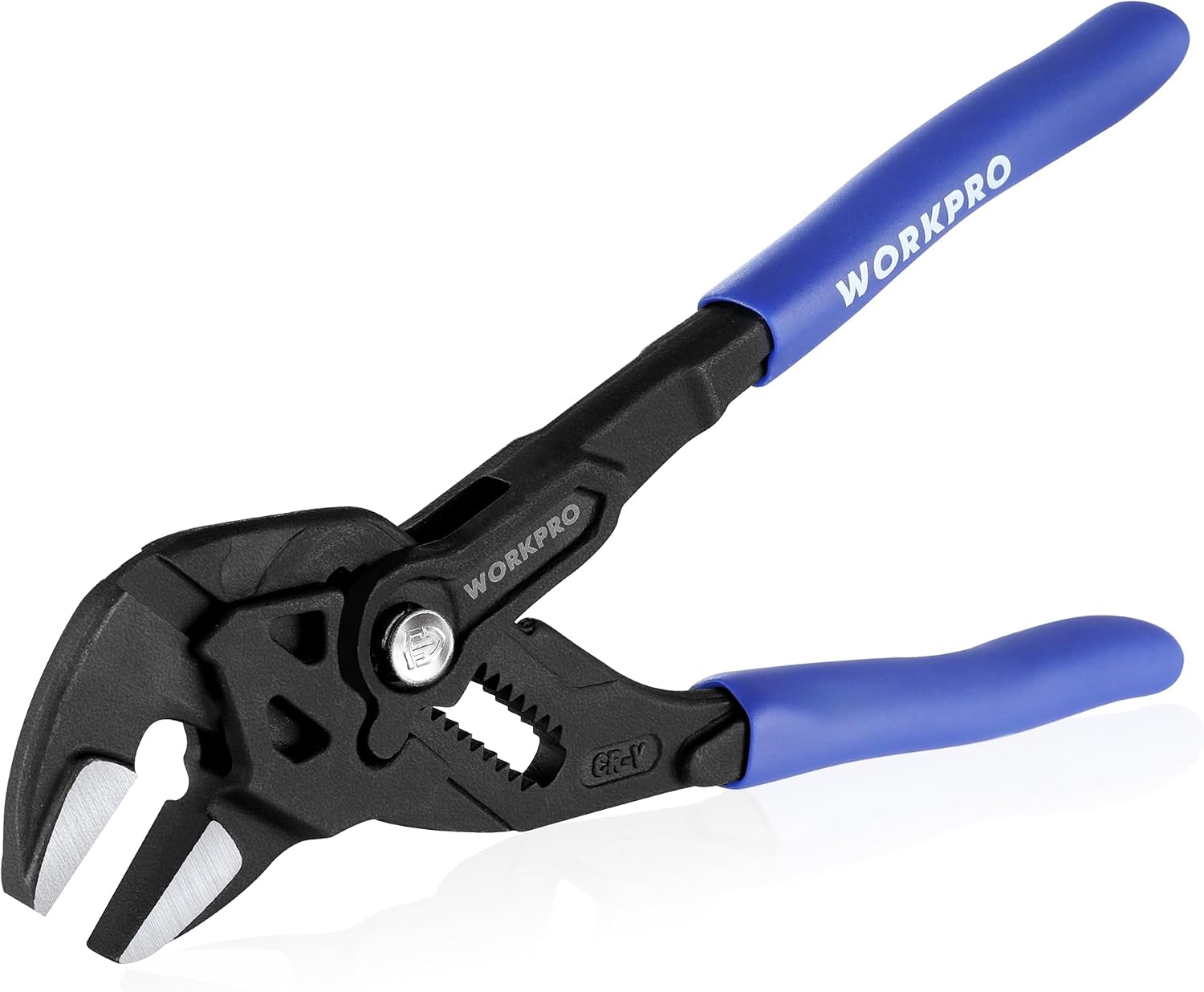 7-Inch Pliers Wrench, CR-V Construction Wrench Pliers, Adjustable Parallel Smooth Jaw Pliers, Black Finish, Groove