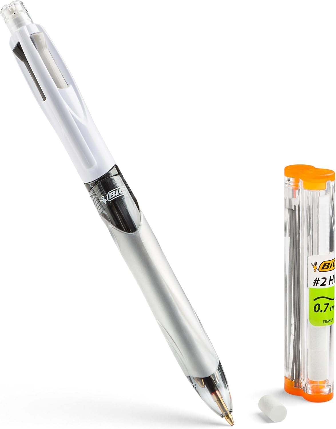 4-Color 3+1 Retractable Ballpoint Pen, 0.7 mm Pencil, 1 Count | Includes 1 Count of Pen and Pencil Combo, Assorted
