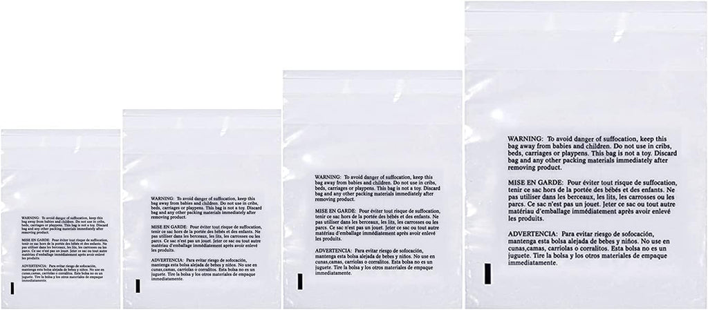 Poly Bags Suffocation Warning 400 Combo Pack 6x9 8x10 9x12 11x14 Resealable