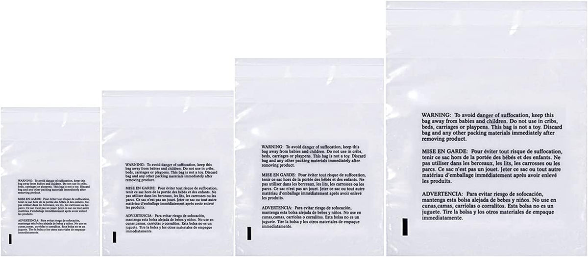 Poly Bags Suffocation Warning 400 Combo Pack 6x9 8x10 9x12 11x14 Resealable