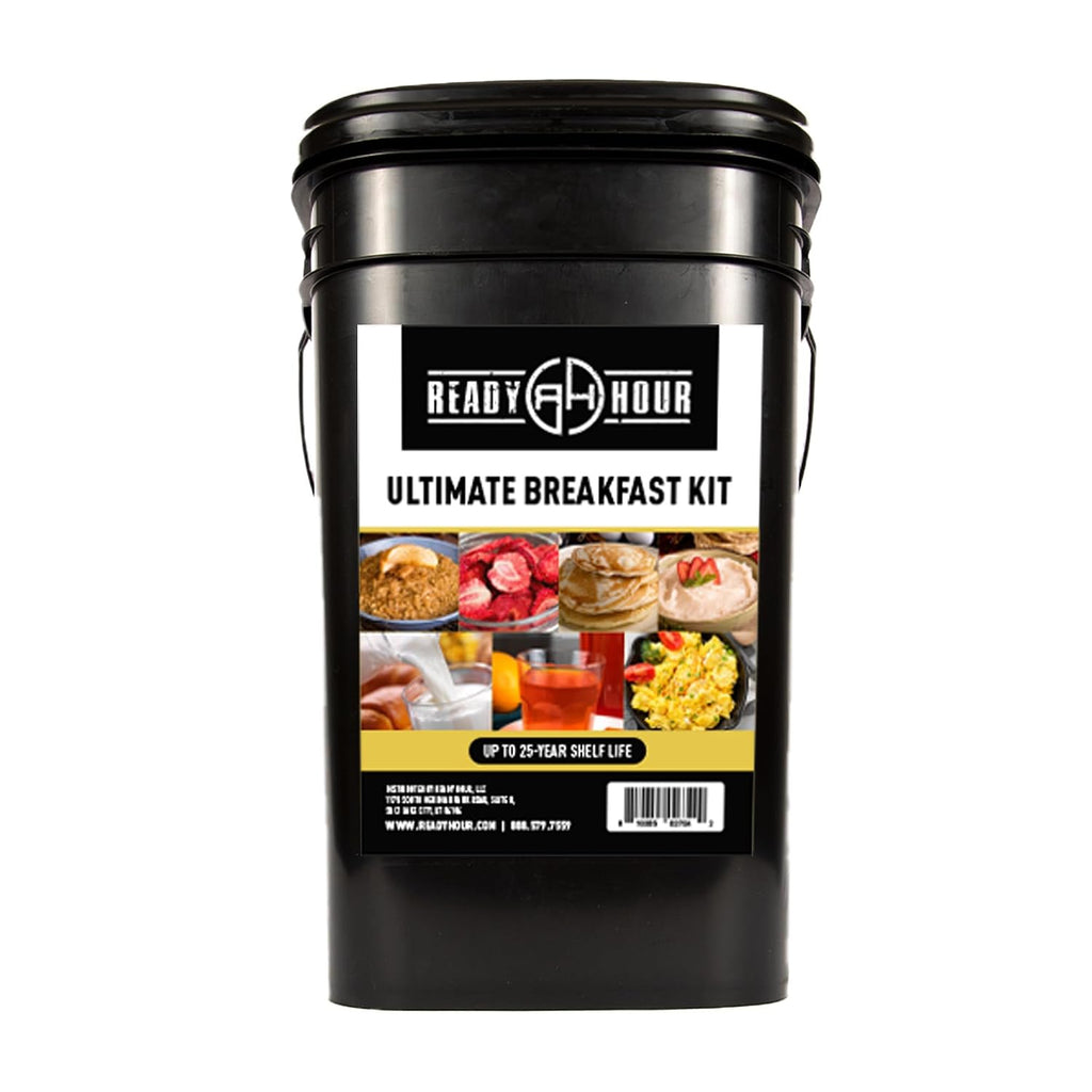 Breakfast Bucket (128 Servings), Emergency Food Supply, Emergency Food Kit, 25-Year Shelf Life Food, Survival Food