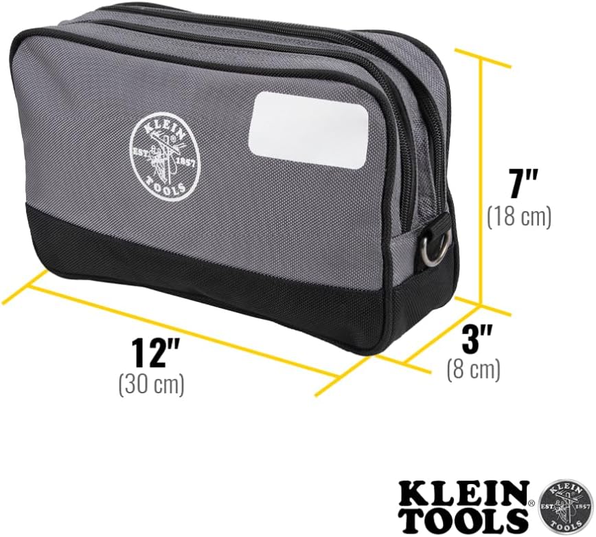 Klein Tools Tool Pouch, Dual Compartments, Heavy-Duty Tool Bag Organizer, Multipurpose Bag