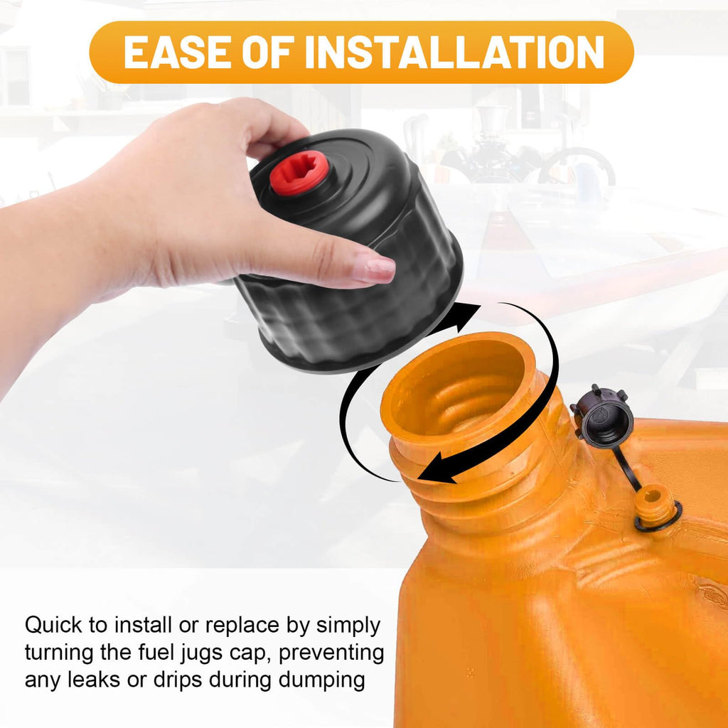 Gas Cans, Fuels Replacement Jug Cap with Rubber Gasket & Plug, 2 Pack