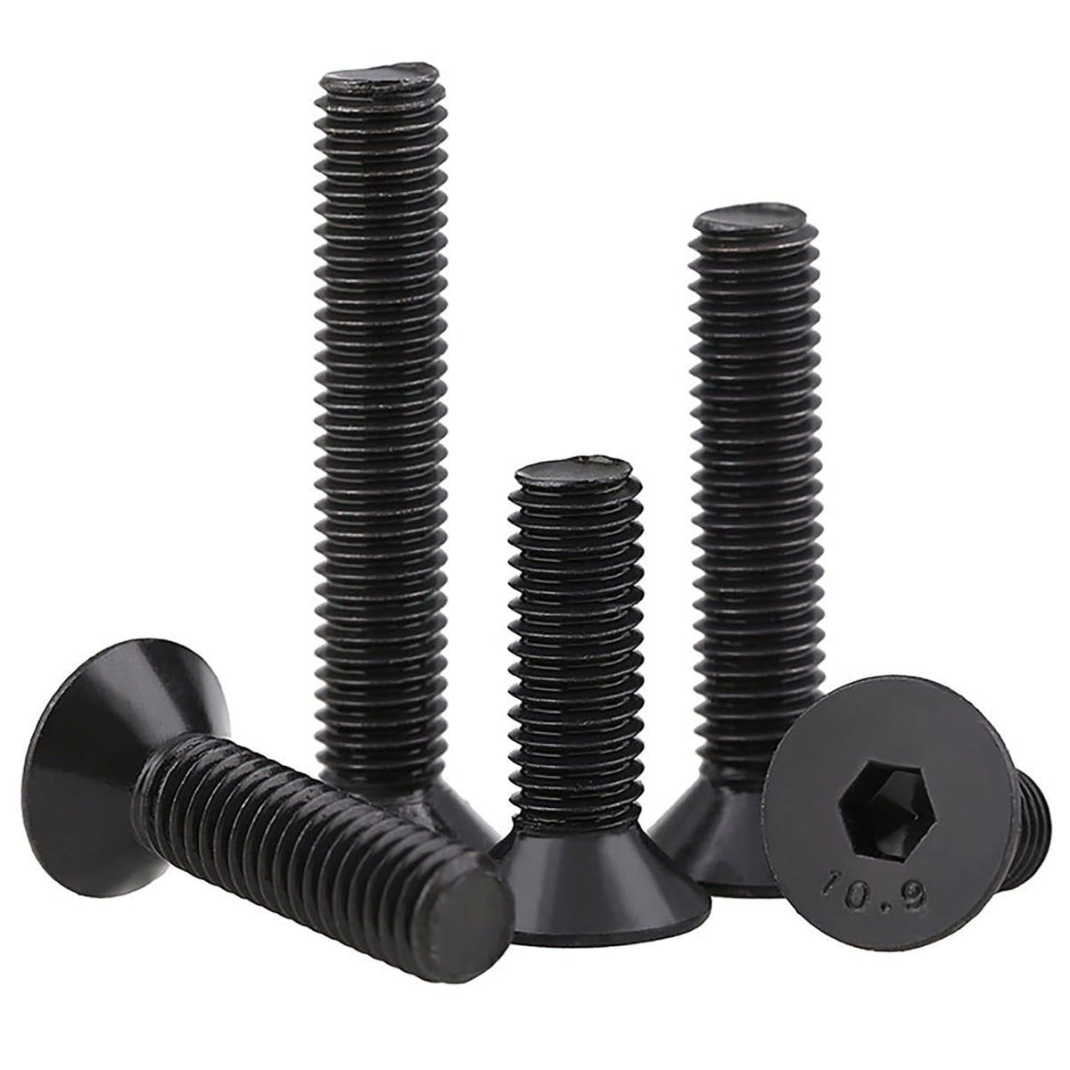 30pcs 5/16-18 x (3/4" to 2") Flat Countersunk Head Socket Head Cap Screws with Hex Key, 10.9 Grade Alloy Steel, Black Oxide Finish, Allen Hex Socket Drive, Full Threaded, Coarse Thread UNC