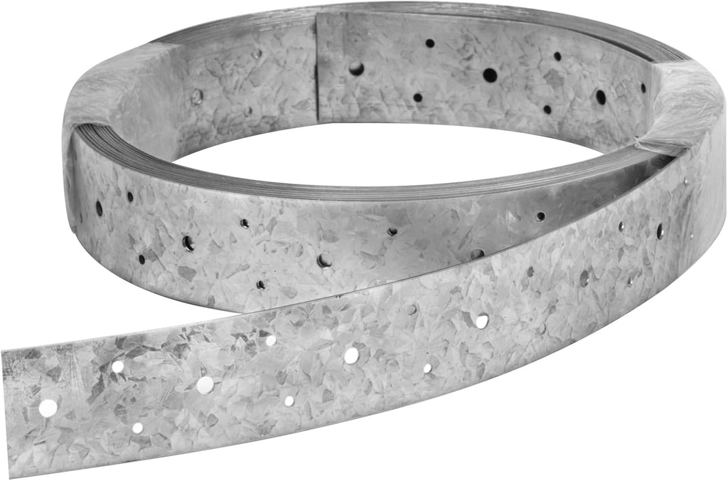 32ft Metal Strapping,2" Width Perforated Steel Coil Tie Strap