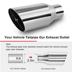 2pcs 2.5"Inlet Weld-On Exhaust Tip, 4" Outlet 9" Length