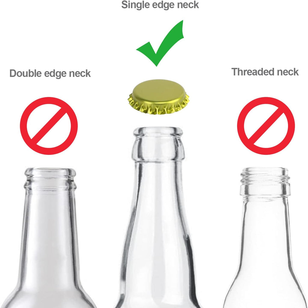 Beer Bottle Capper and Caps Kit, Crown Bottle Cappers Tool With Magnet for Bottle Capping, Red Baron Home Brew Hand