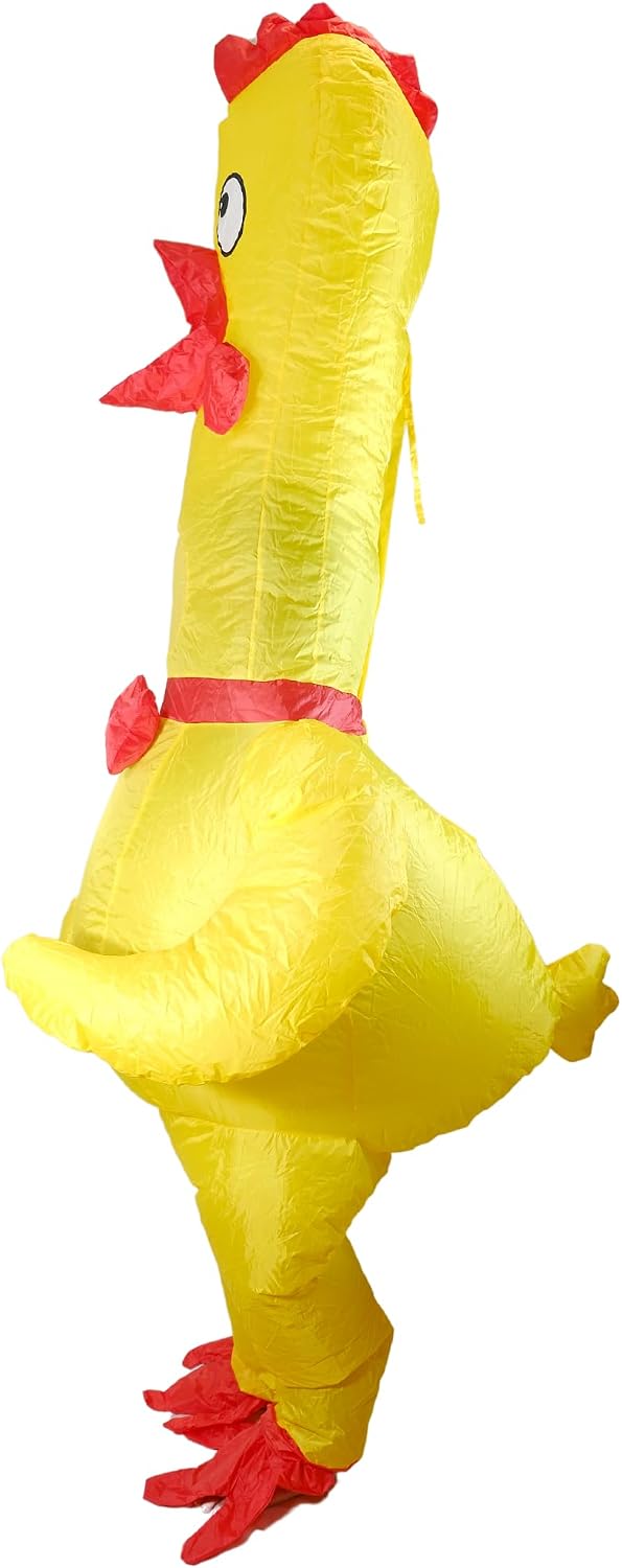 Inflatable Costume Adult, Blow Up Yellow Chicken Costume for Halloween Inflatables Cosplay Party