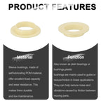 uxcell 8Pcs Flanged Sleeve Bearings,ID12mmxOD14mmxL4mm POM Bushing,Yellow