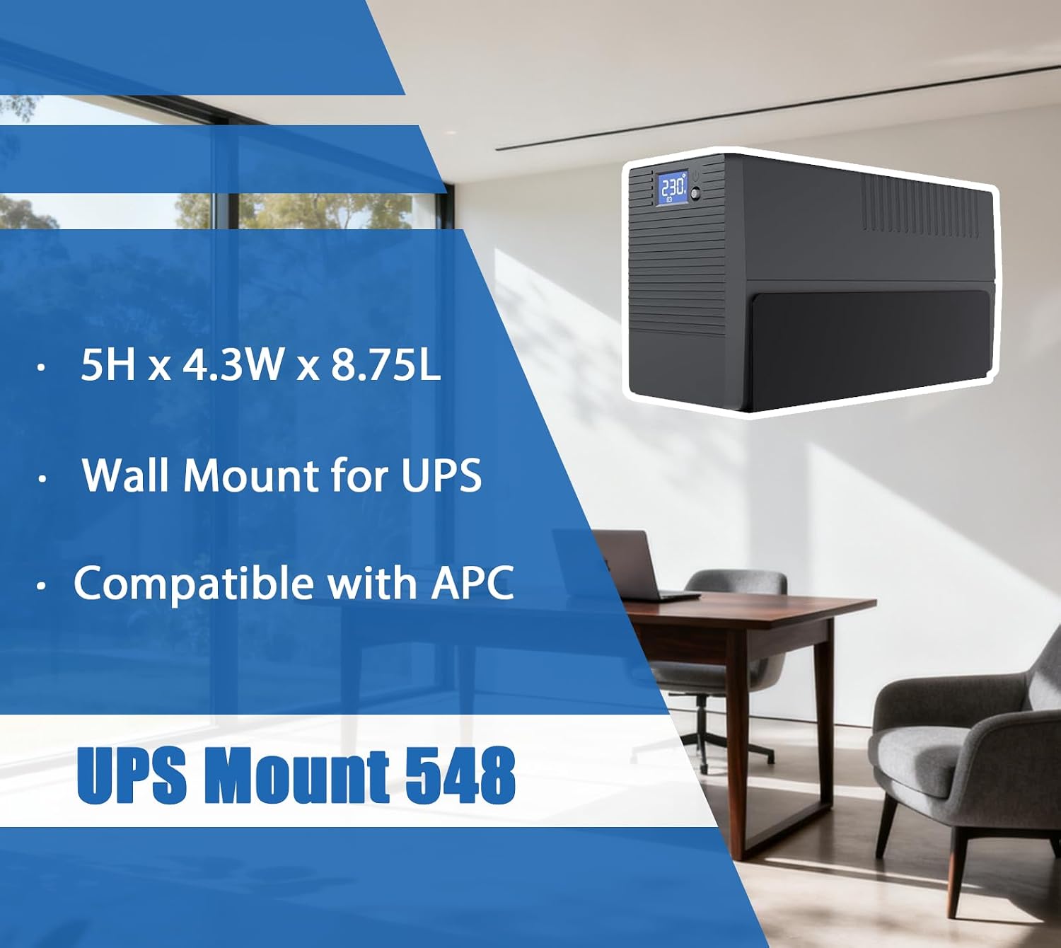 UPS Mount 548 | Heavy Duty Uninterruptible Power Supply Wall Mount | Battery Backup Surge Protector Bracket | Cold