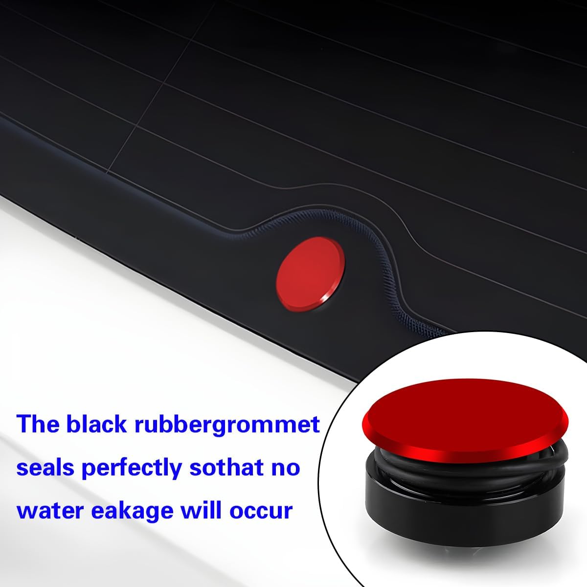 BELOMI Aluminum Rear Wiper Delete Plug with Waterproof Seal, Red