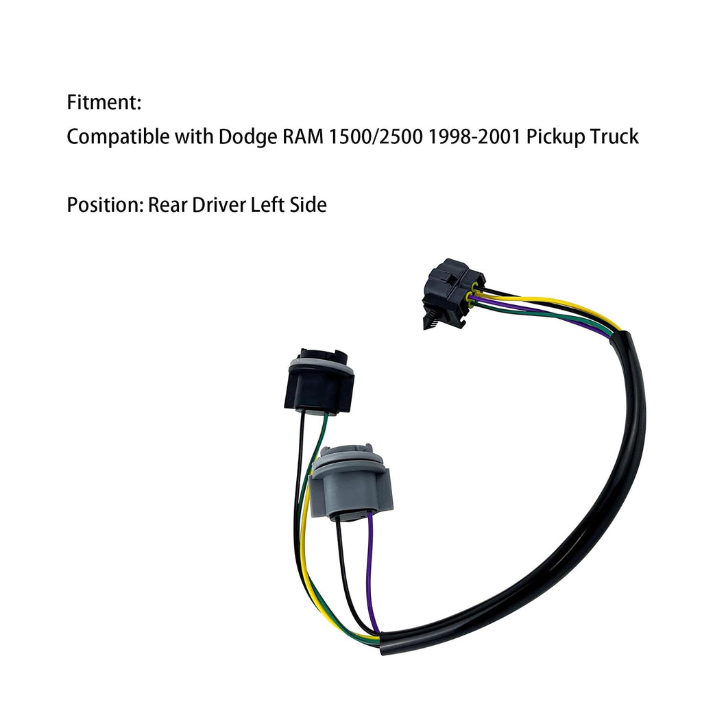 Tail Light Wiring Harness Compatible with Dodge RAM 1500/2500 1998-2001