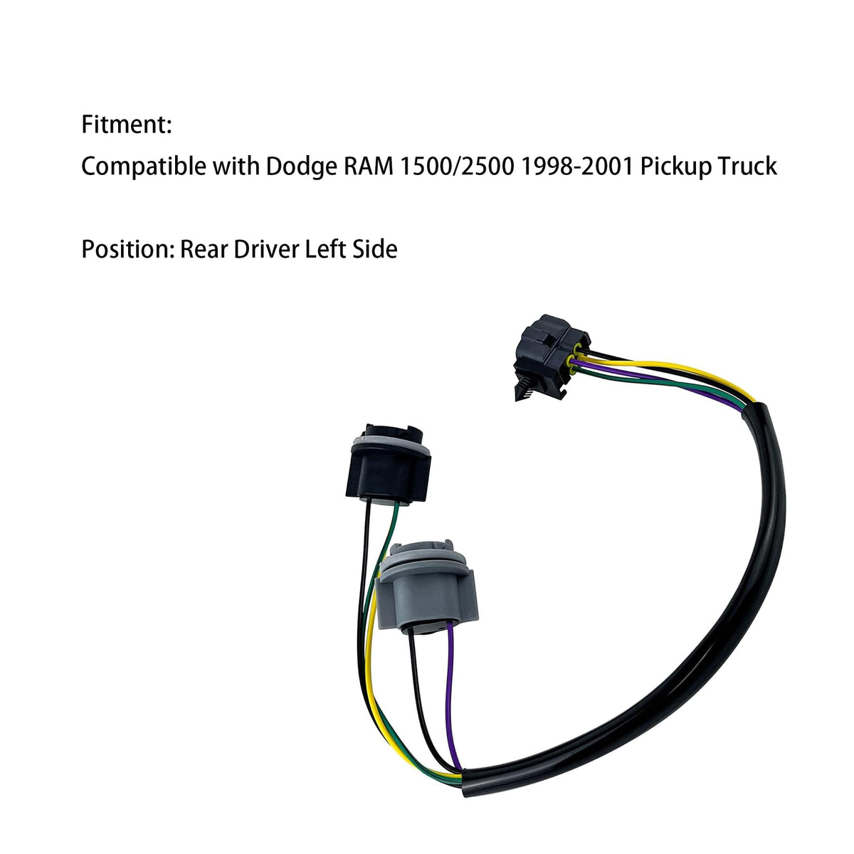 Tail Light Wiring Harness Compatible with Dodge RAM 1500/2500 1998-2001