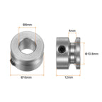 HARFINGTON Single Groove Pulley 8mm Fixed Bore 16mm Outer Diameter Aluminum Alloy with Hex Wrench for Drilling Machine 4mm PU Round Belt