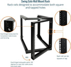 Tecmojo 12U Wall Mount Server Rack, Open Frame Network Rack for 19" Computer/AV/Data/IT/Media Equipment, 24" Depth, 16" Apart Mounting Holes, Swing Gate, Square and Tapped Holes