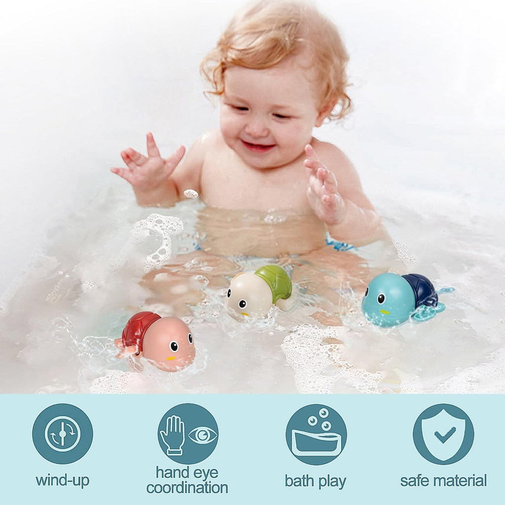 Bath Toys for Toddlers 1-3, Cute Swimming Turtle Bath Toys for 1 2 Year Old Boy Girl Gifts, Water Pool Toys for Baby