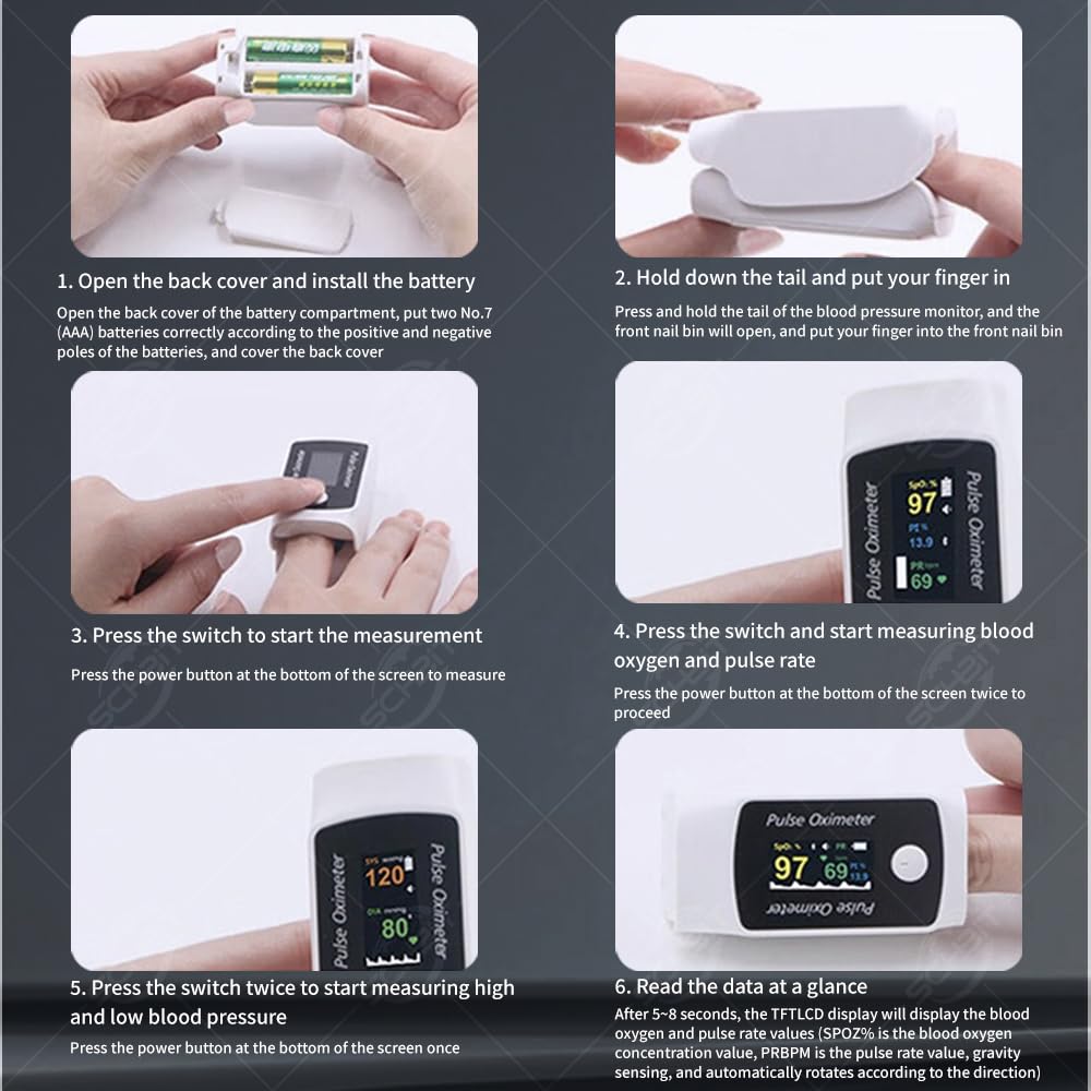 Portable Fingertip Pulse Oximeter And Blood Pressure Monitor With Light Weight Compact Structure And Easy Measurement